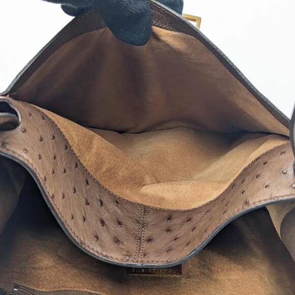 MAURO GOVERNA Ostrich Leather Shoulder Bag - Picture 9 of 14